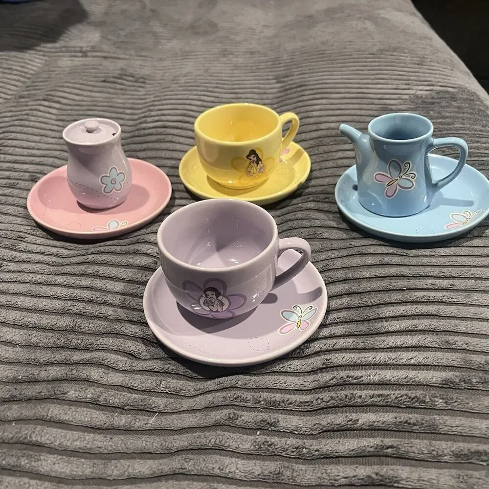 Princess Tea Partial Set Cups & Saucers Disney Parks Made In Thailand See Pics